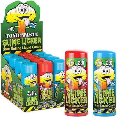 Toxic Waste Slime Licker Sour Liquid Candy - Blue Razz & Strawberry