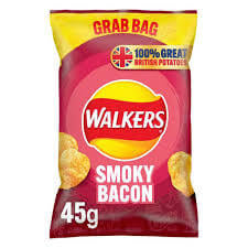 Walkers sizzling smoky bacon chips