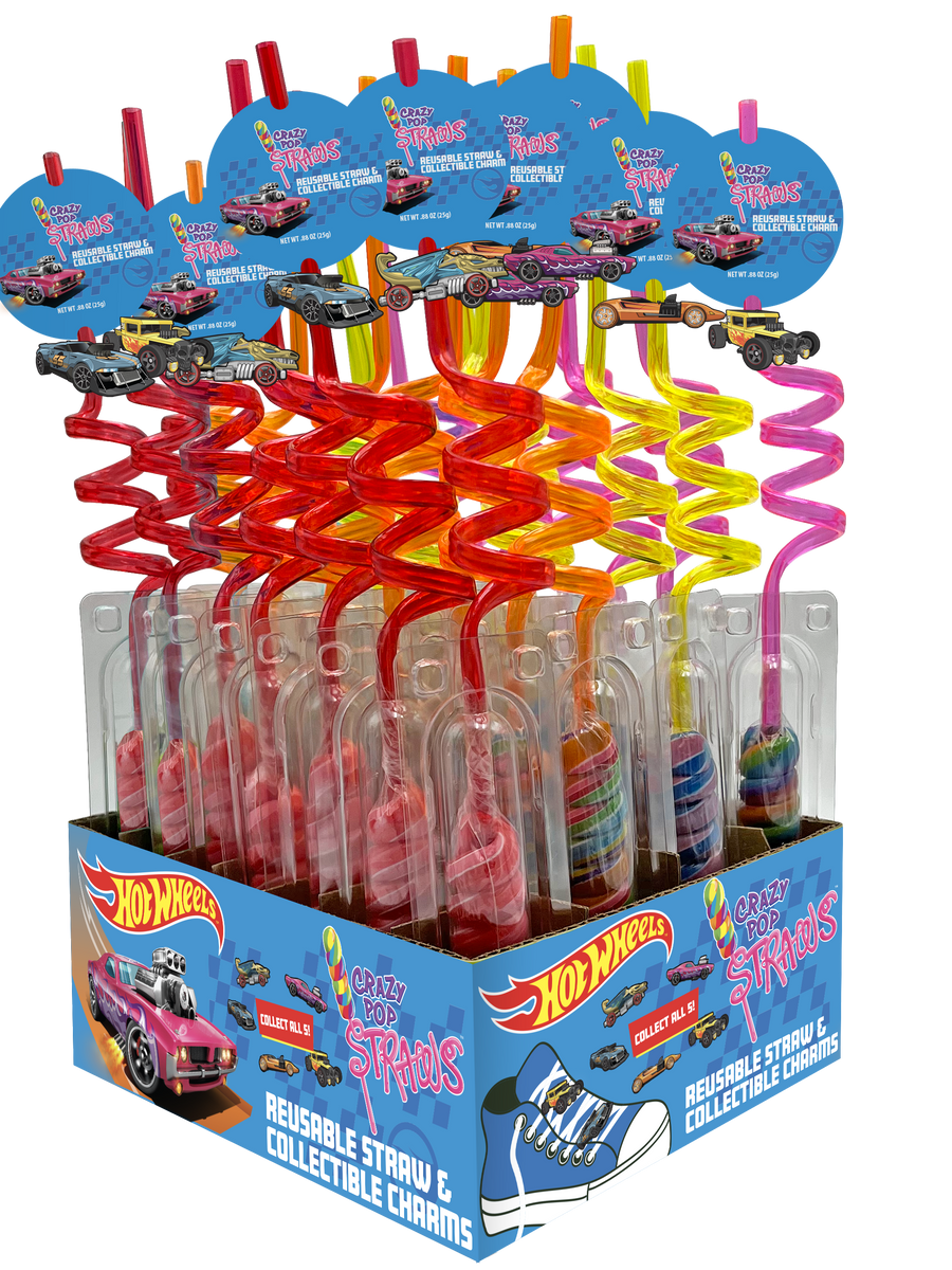 Hot wheels crazy pop straws