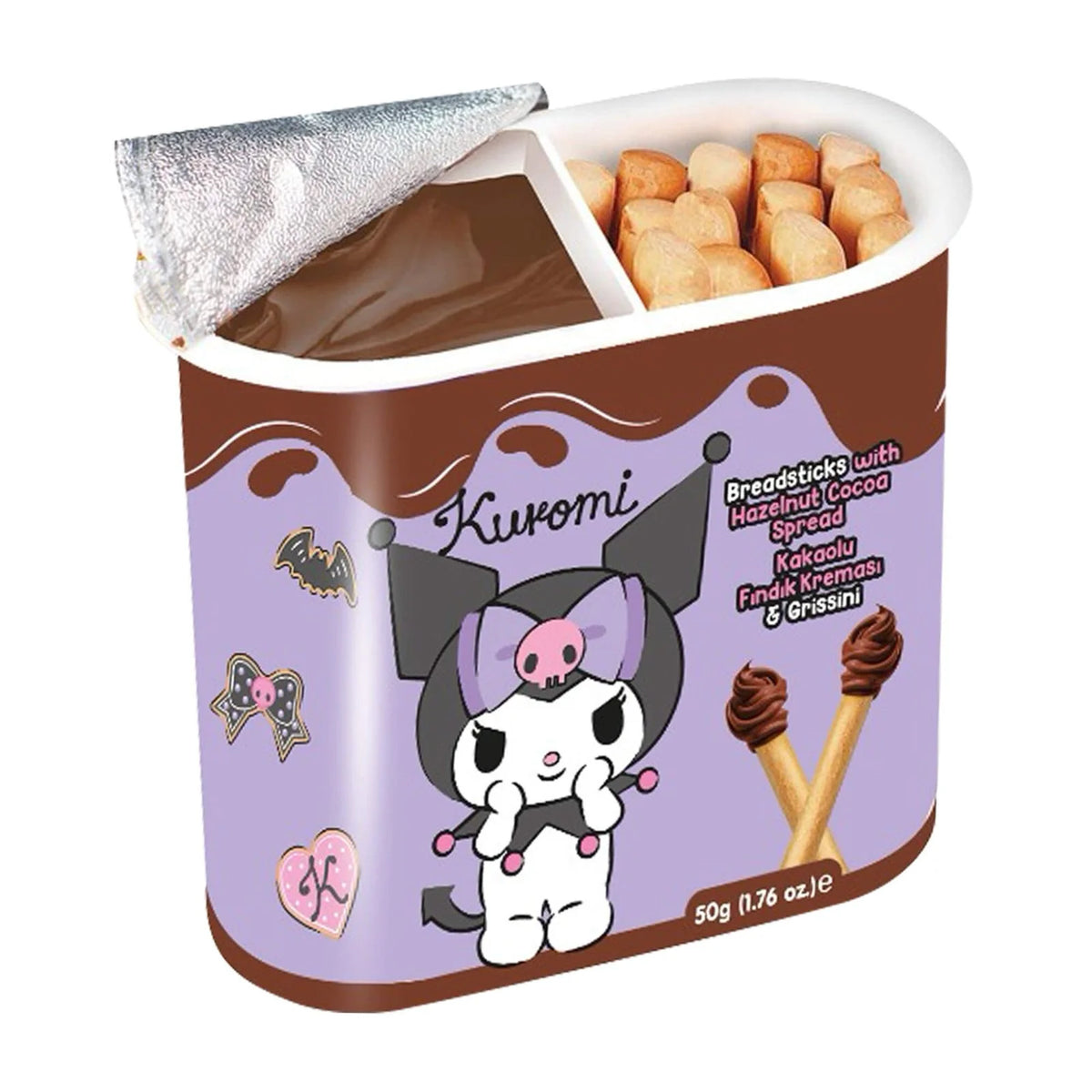 Kuromi Breadsticks with Hazelnut Cocoa Spread