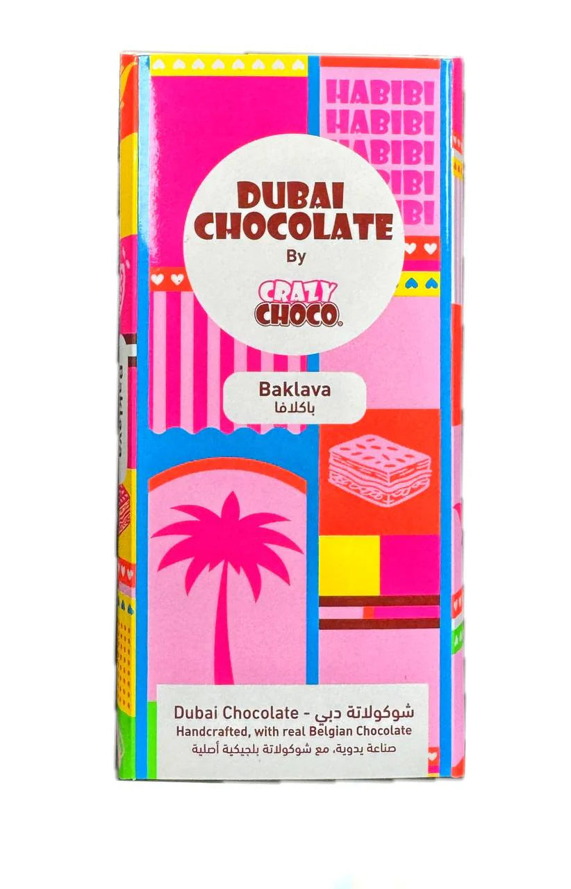 Dubai Chocolate by Crazy Choco Kunafa Pistachio Milk Chocolate