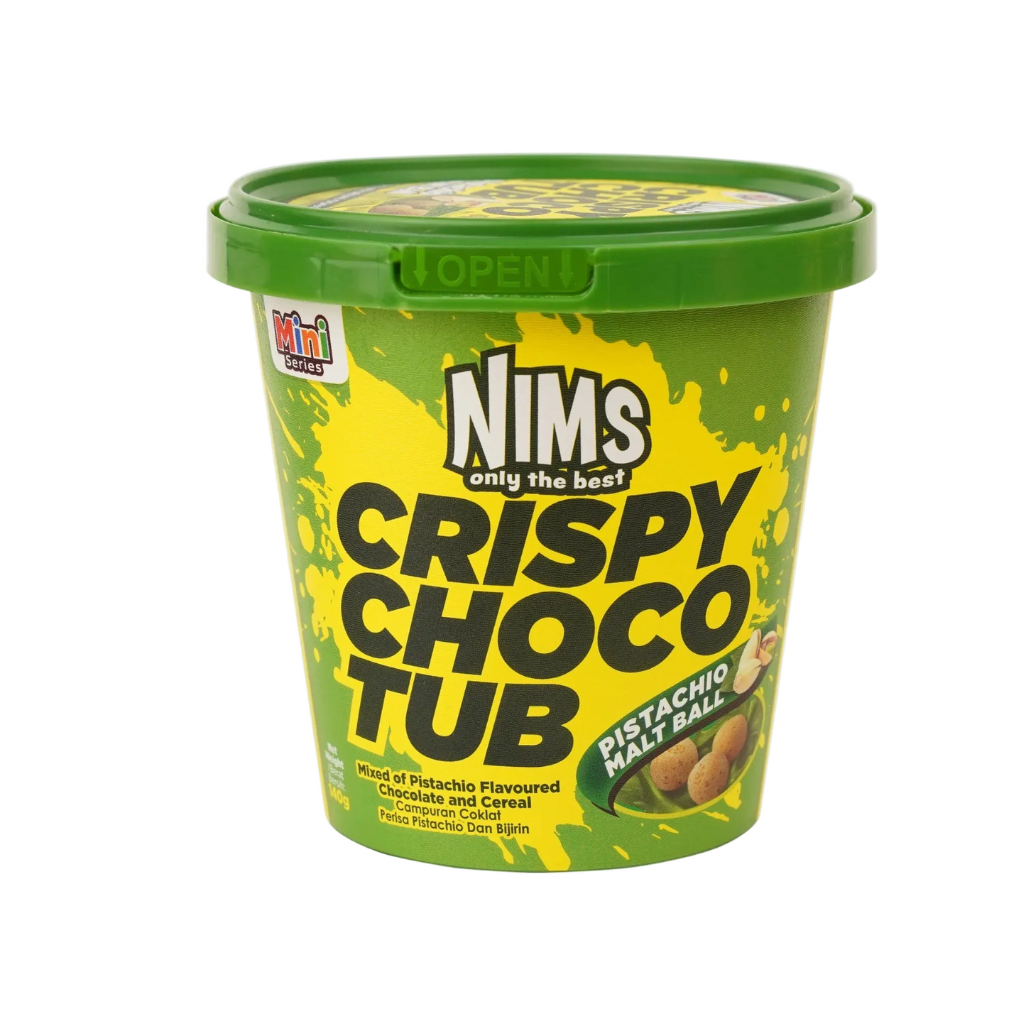 Nims Crispy Choco Tub Pistachio Malt Ball