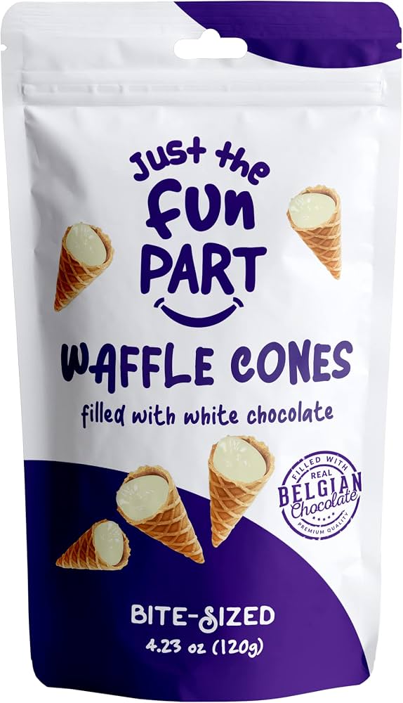 White chocolate waffle cones