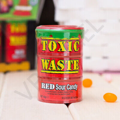 Toxic Waste Red Ultra Sour Candy Drum