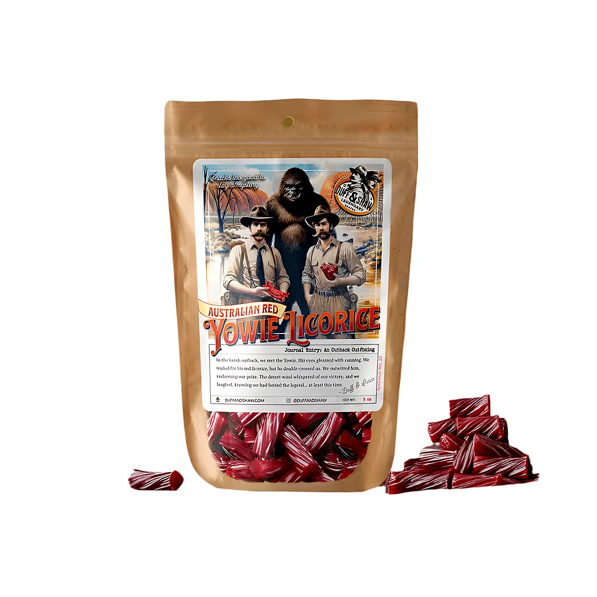 Australian Red Yowie Licorice - processed