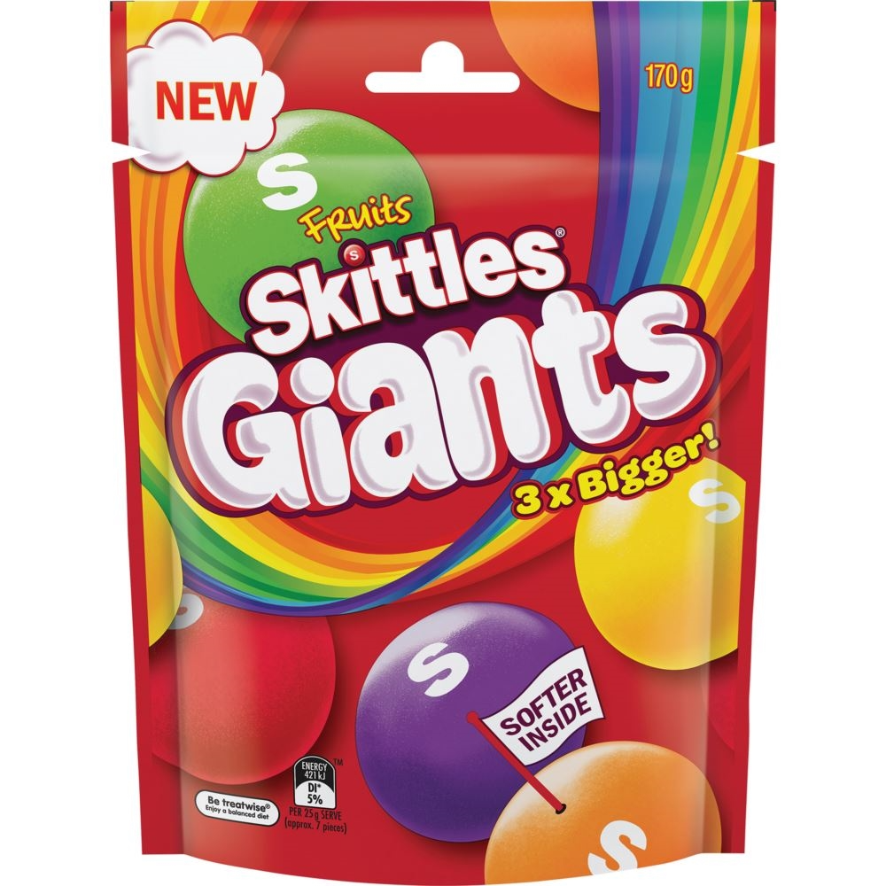 Skittles Giants 3X Bigger 132G