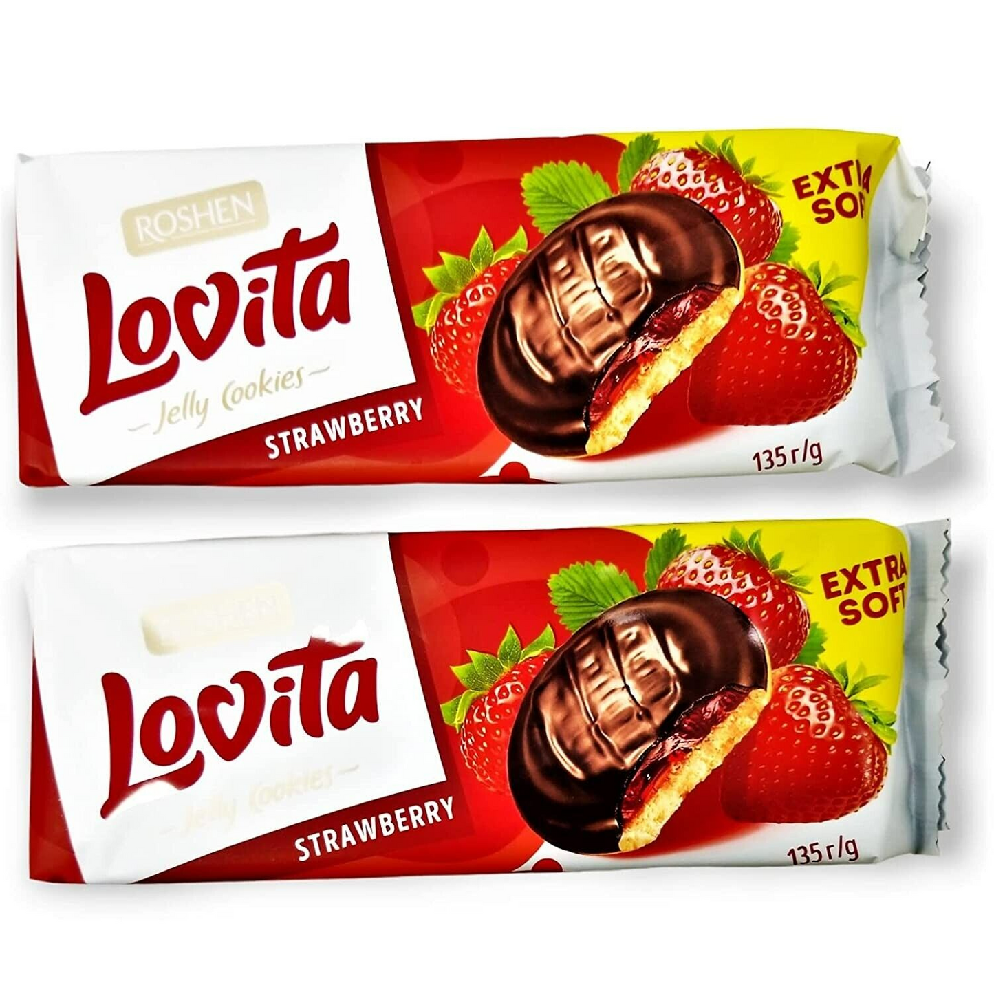 ROSHEN "Lovita" Jelly Cookies with STRAWBERRY Filling Biscuit