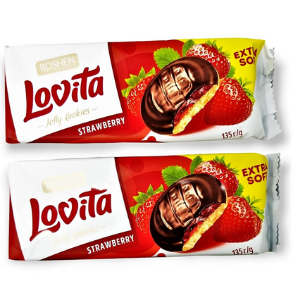 ROSHEN "Lovita" Jelly Cookies with STRAWBERRY Filling Biscuit
