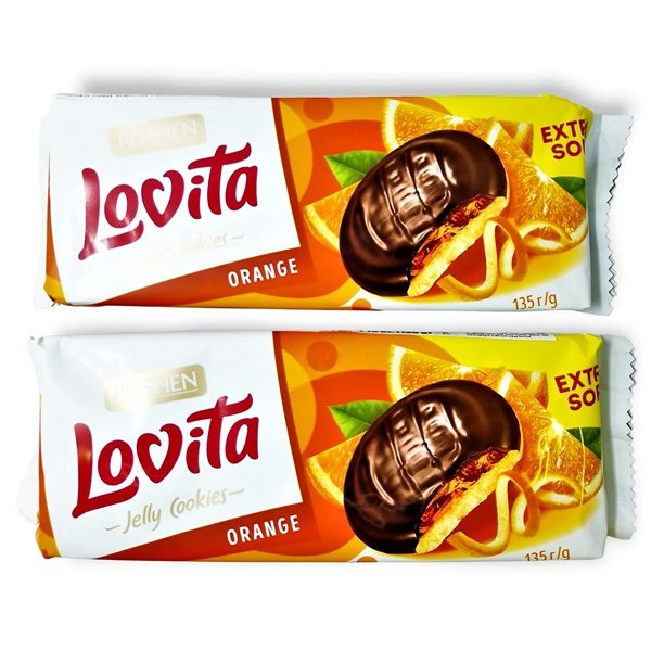 Roshen “Lovita” Jelly Cookies, Biscuits with Orange Flavored Jelly Filling