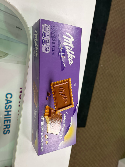 Milka milk chocolate coated biscuit
