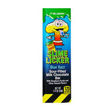 Slime Licker Blue Razz Sour-Filled Milk Chocolate Bar