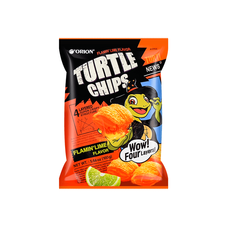 Turtle Chips Flamin' Lime Flavor