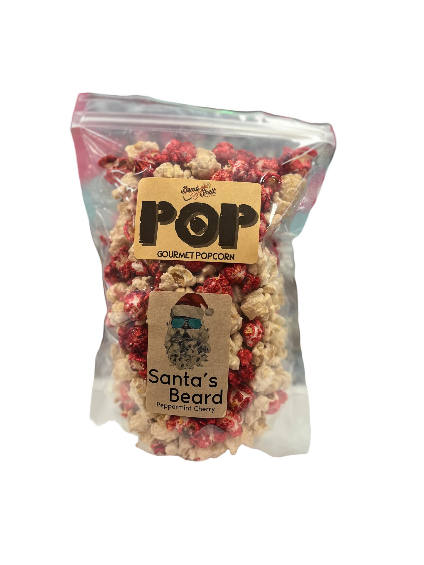 Pop Gourmet Popcorn - Santa’s Beard Peppermint Cherry