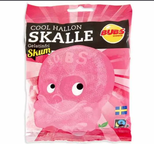 Bubs godis raspberry foam skull candy