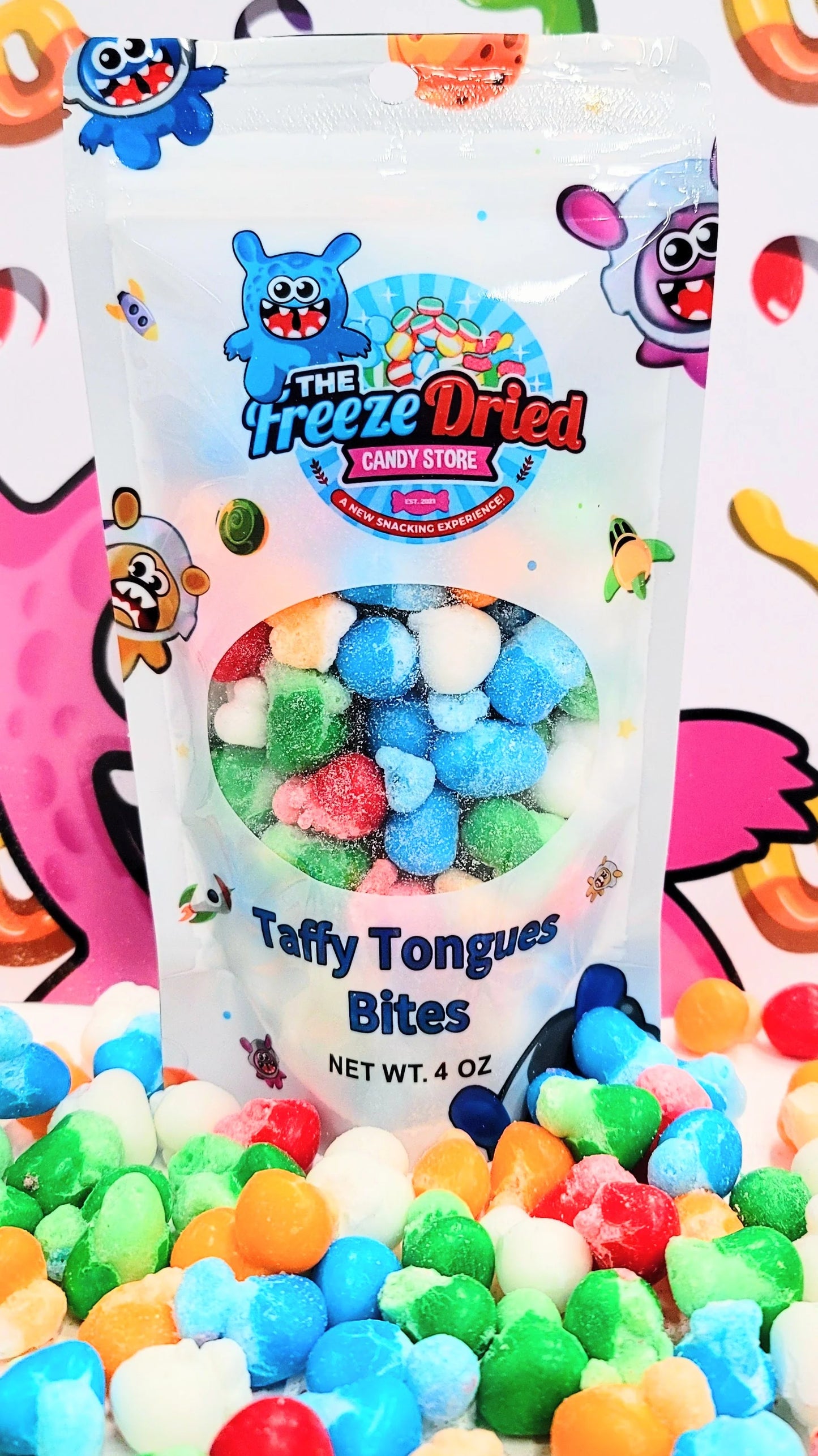 The Freeze dried taffy tongues bites