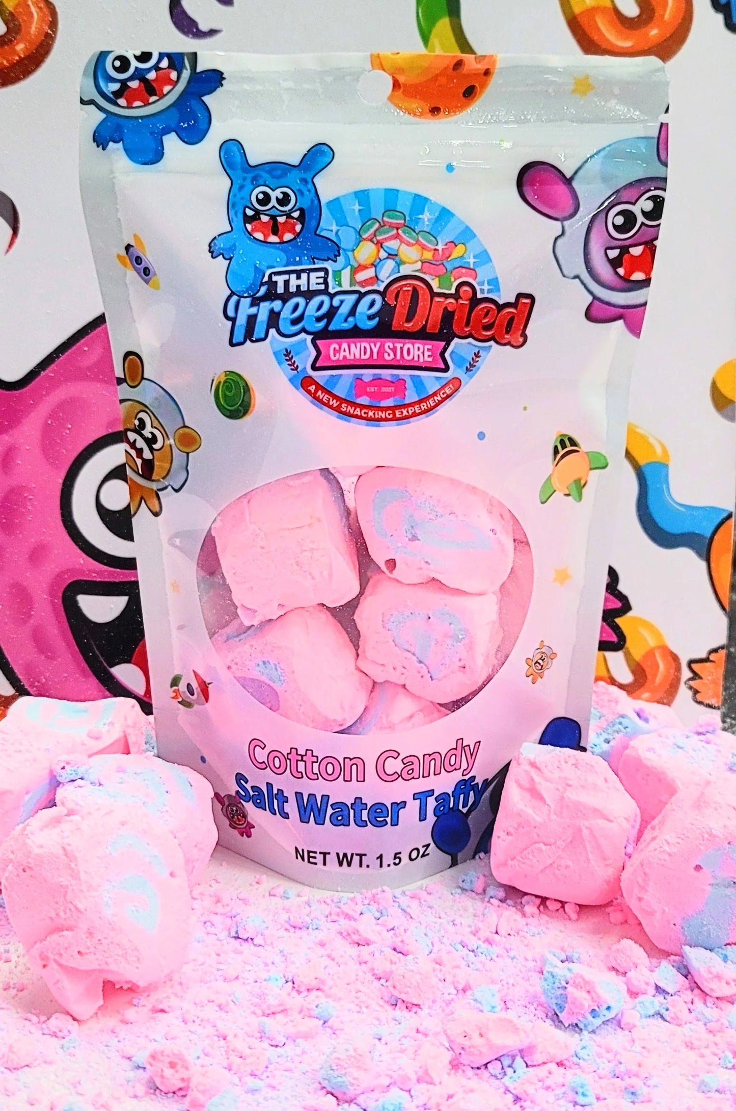 The freeze dried cotton candy salt water taffy