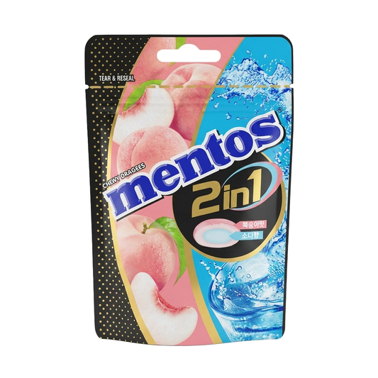 Mentos 2 in 1 Peach and Soda Gummy Korea