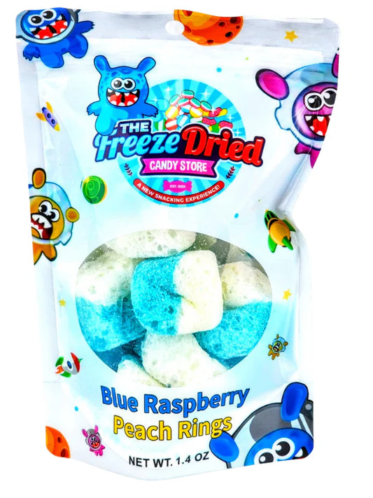 Blue Raspberry Peach Rings / The Freeze Dried Candy Store