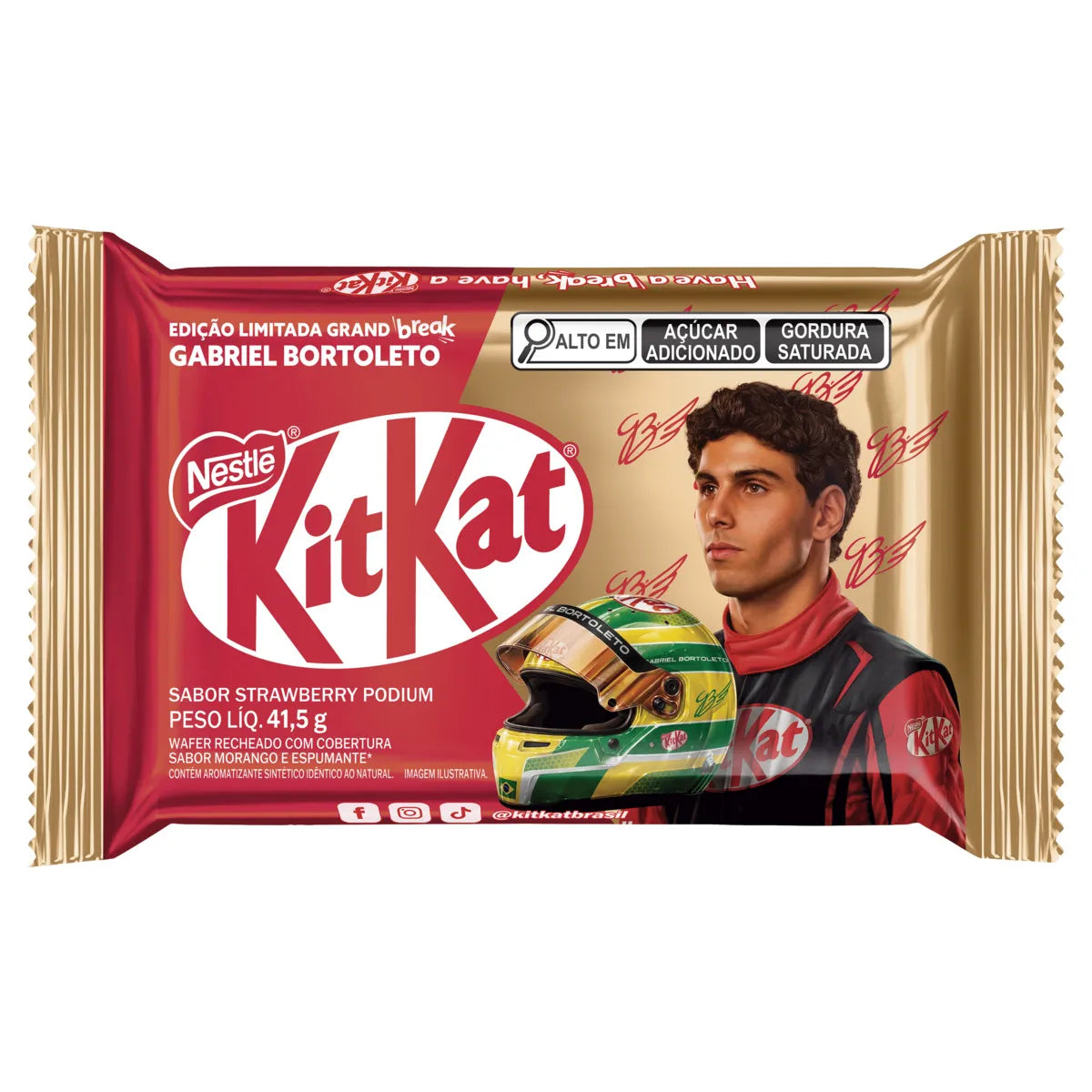KitKat Gabriel Bortoleto Strawberry Flavor Brazil