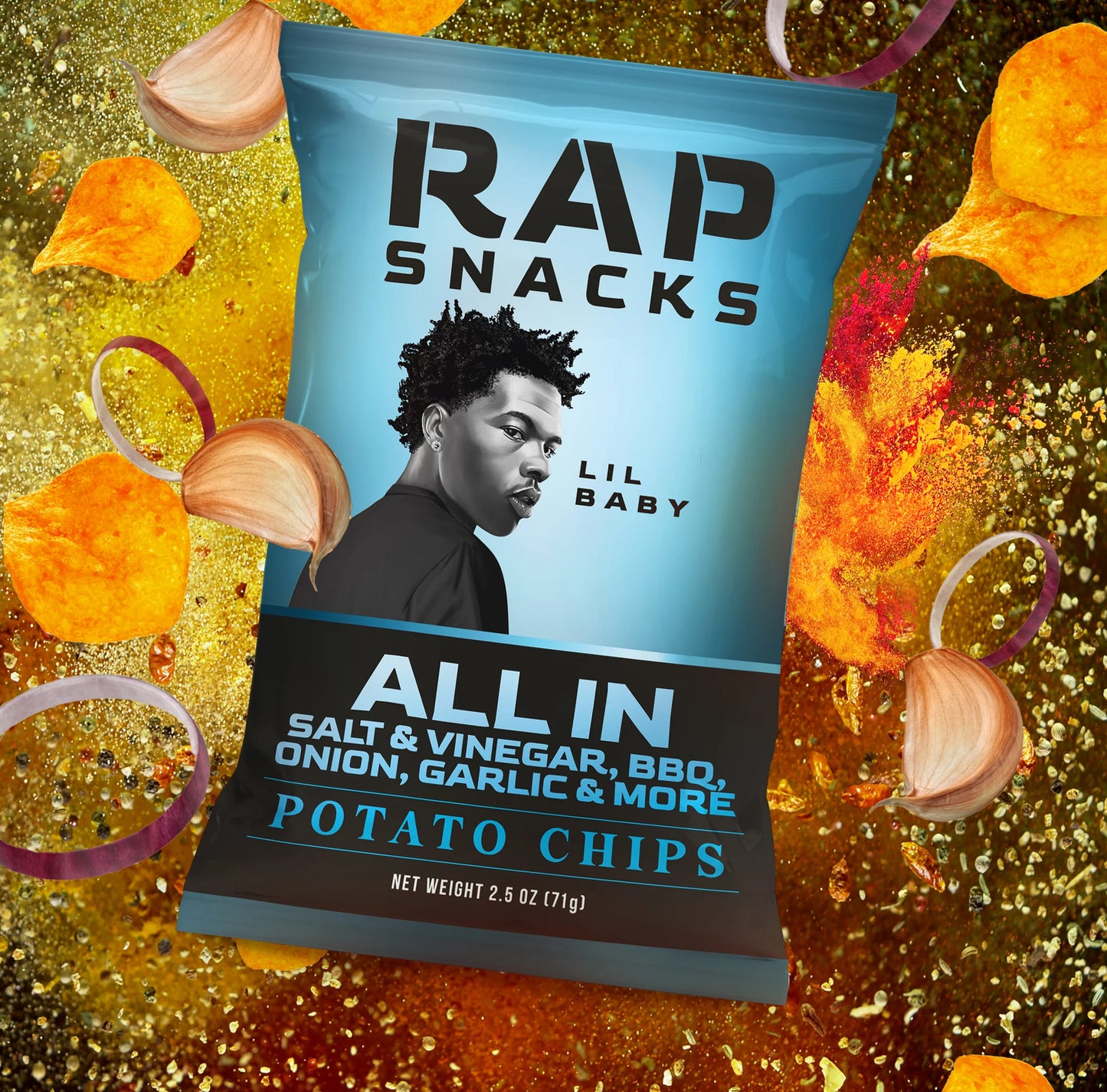 Rap Snacks Lil Baby Salt And Vinegar BBQ, Onion, Garlic And More