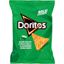 Doritos Sour Cream and Mild Chilli Flavoured Corn Chips