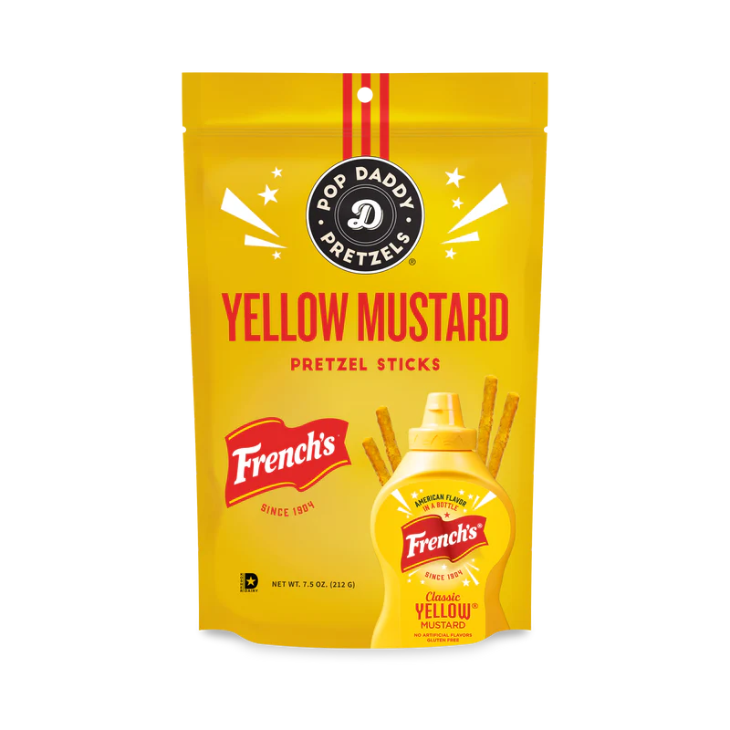 Pop daddy pretzels- yellow mustard
