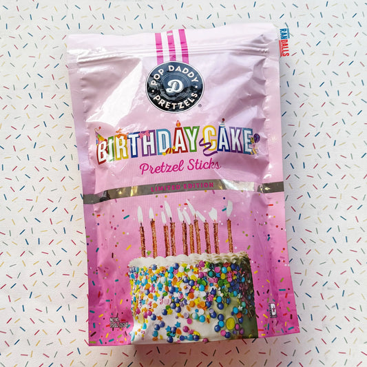 Pop Daddy Birthday Cake Pretzel Sticks