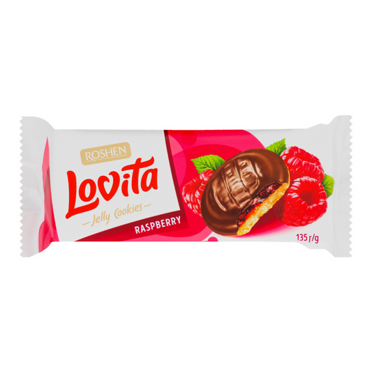 Roshen “Lovita” Jelly Cookies, Biscuits with Raspberry Flavored Jelly Filling