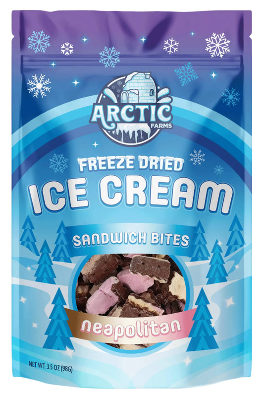 Freeze Dried Ice Cream Sandwich Bites Neapolitan