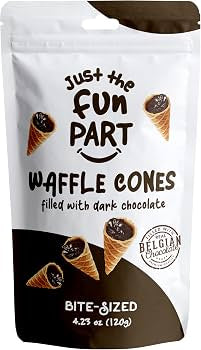 Dark chocolate waffle cones