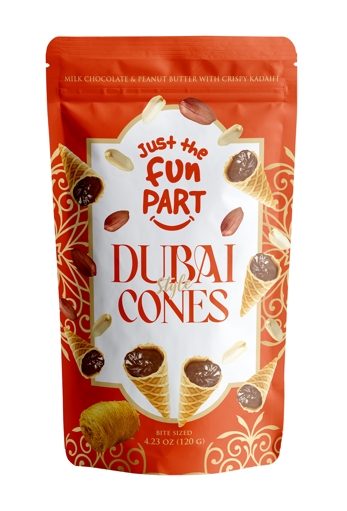 Dubai cones- chocolate and peanut butter