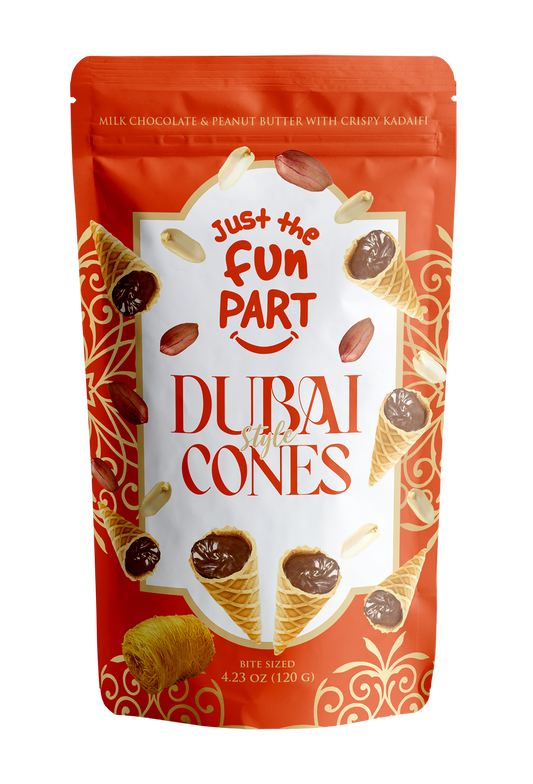Dubai cones- chocolate and peanut butter