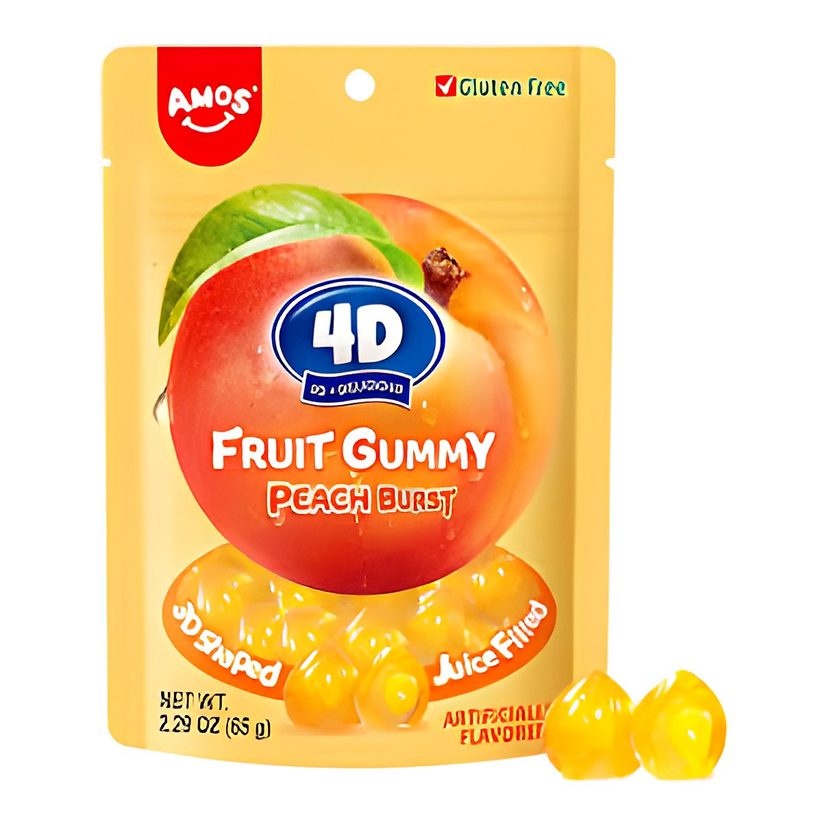 Amos 4D Fruit Gummy Peach Burst - processed