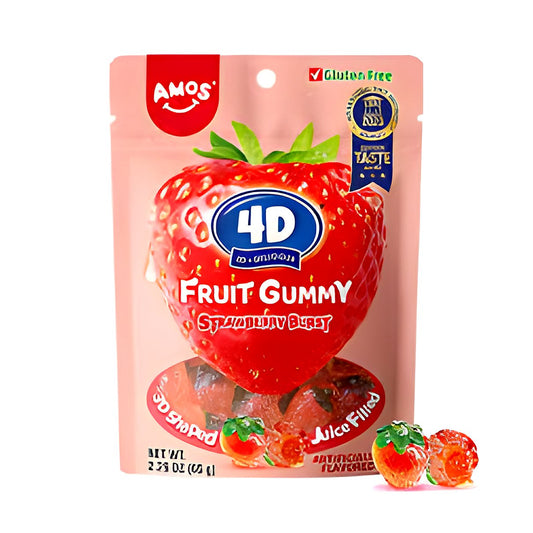 Amos 4D Fruit Gummy Strawberry Burst - processed