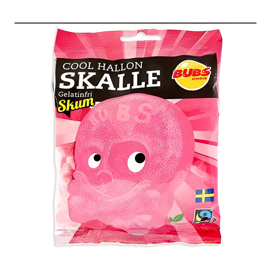 Bubs godis raspberry foam skull candy - processed