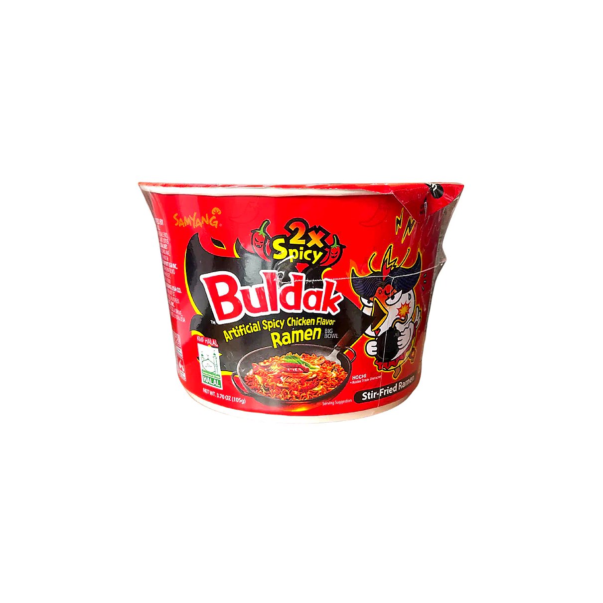 Buldak 2x Spicy Noodles Big Bowl - processed