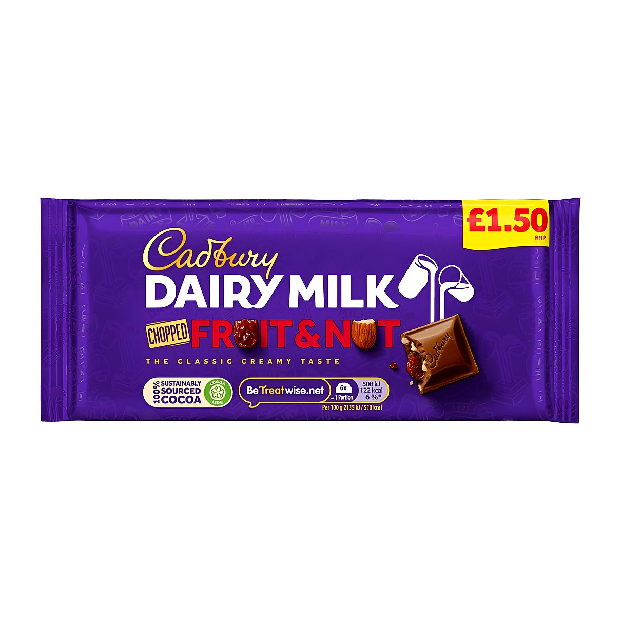 Cadbury Dairy Milk Fruit & Nut - processed