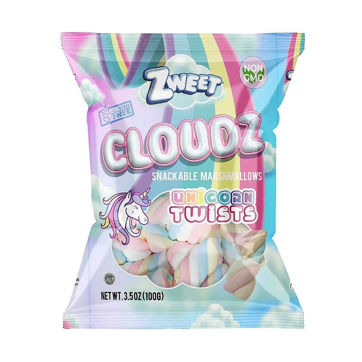 Cloudz Unicorn Twists Snackable Marshmellows - processed