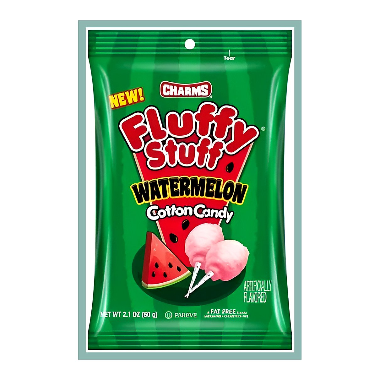 Fluffy stuff watermelon cotton candy - processed