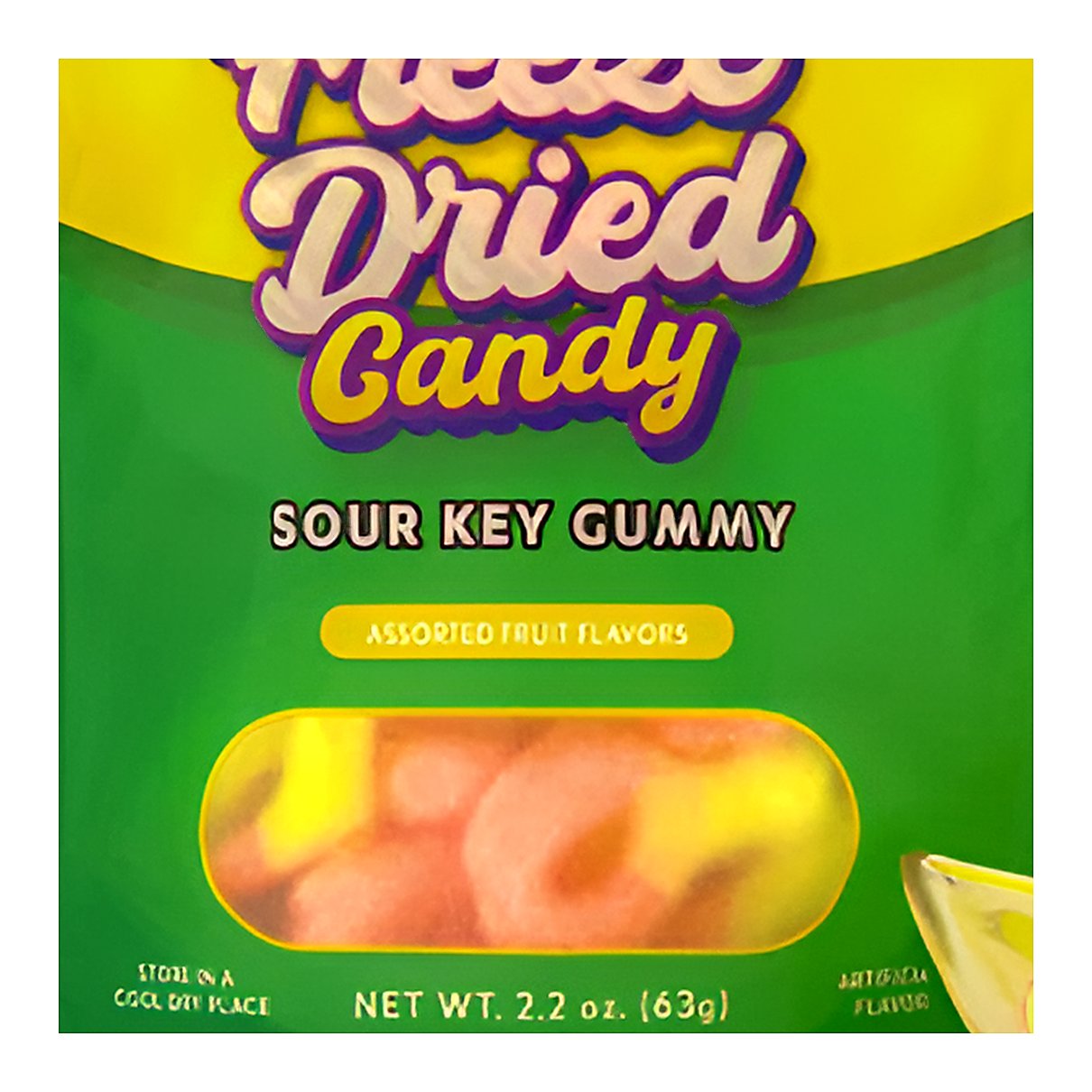 Freeze Dried Candy Sour Key Gummy - processed