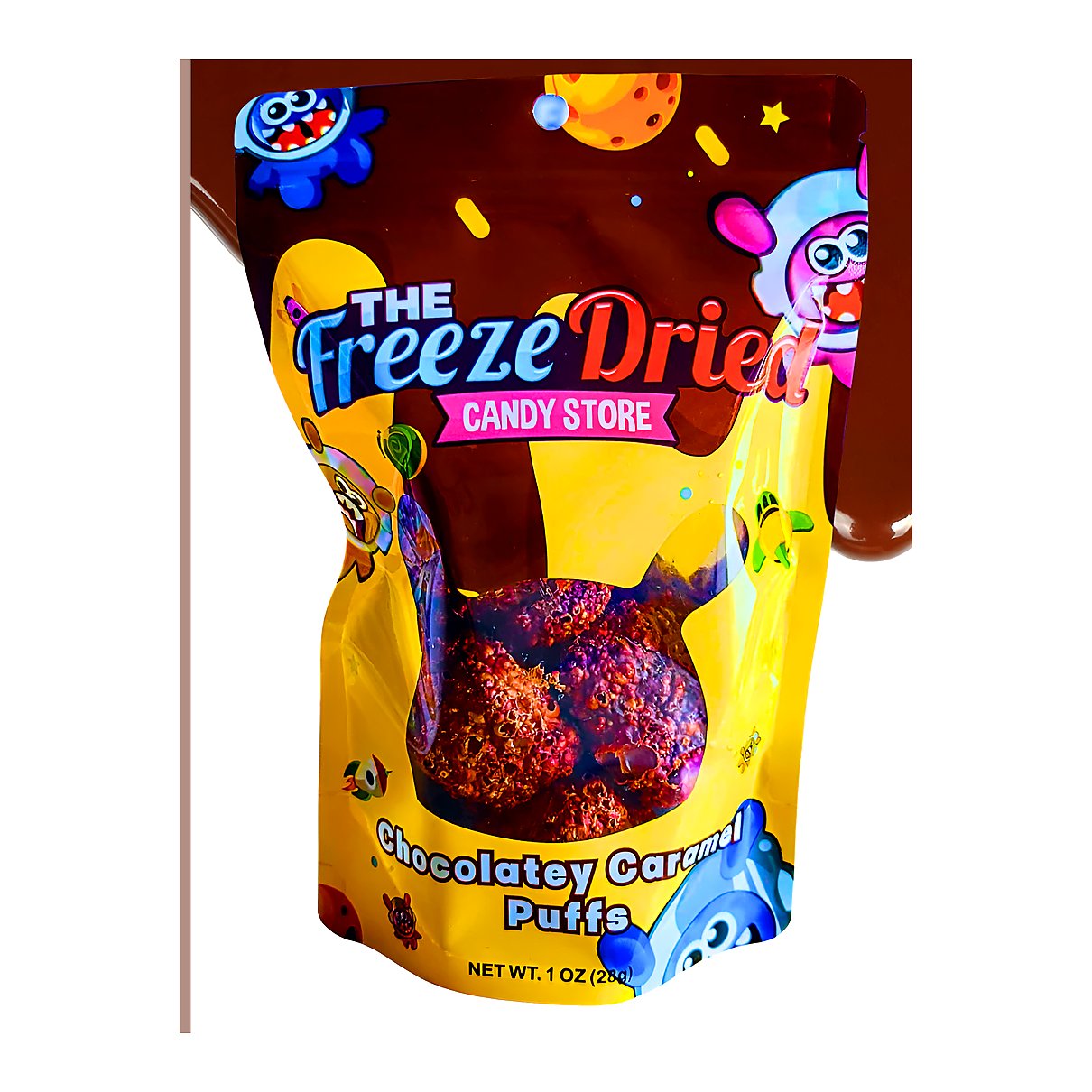 Freeze Dried Chocolatey Caramel Puffs - processed