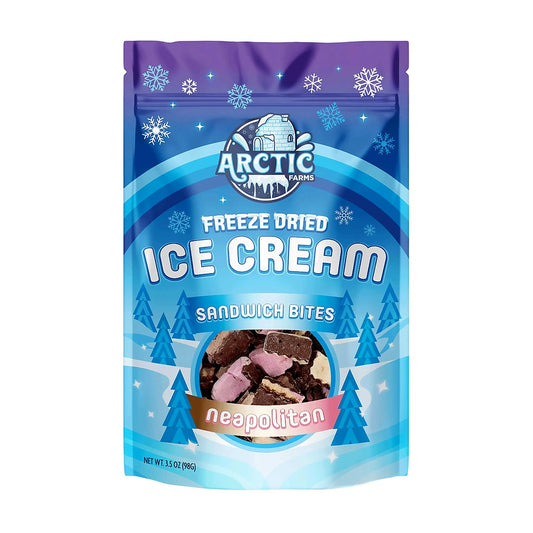 Freeze Dried Ice Cream Sandwich Bites Neapolitan - processed