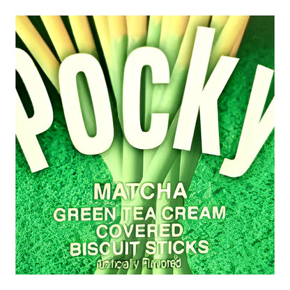 Glico Pocky Matcha Cream Covered Biscuit Sticks Indonesia - processed