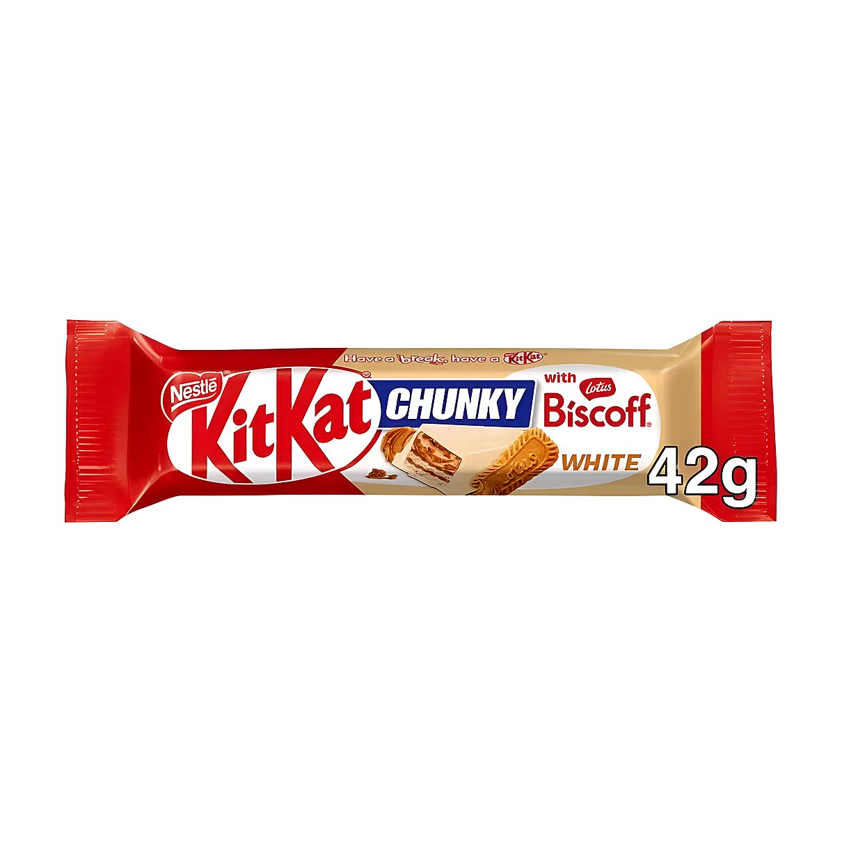 Kitkat Chunky White with Lotus Biscoff - processed
