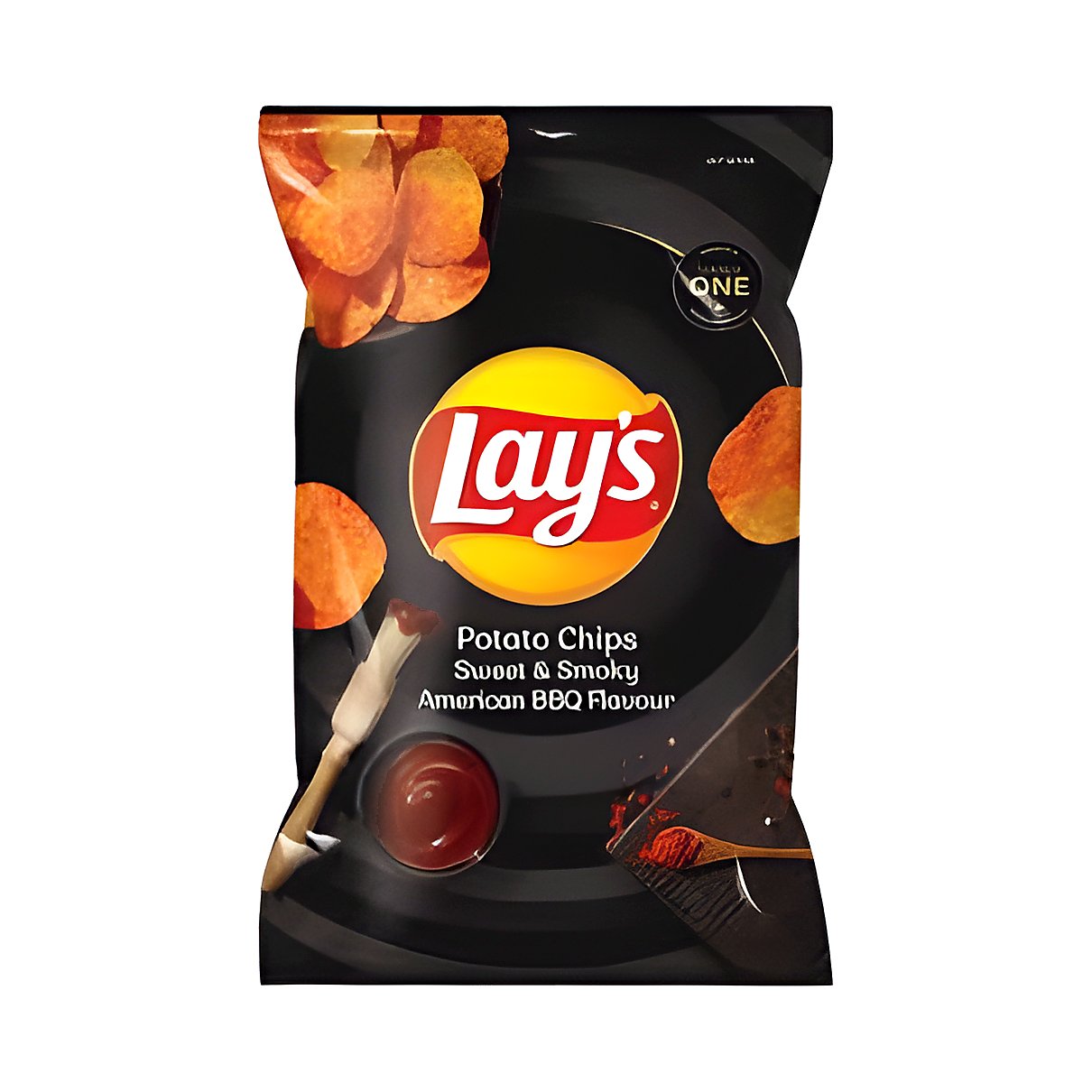 Lays Potato Chips Sweet & Smoky American Bbq Flavour - processed