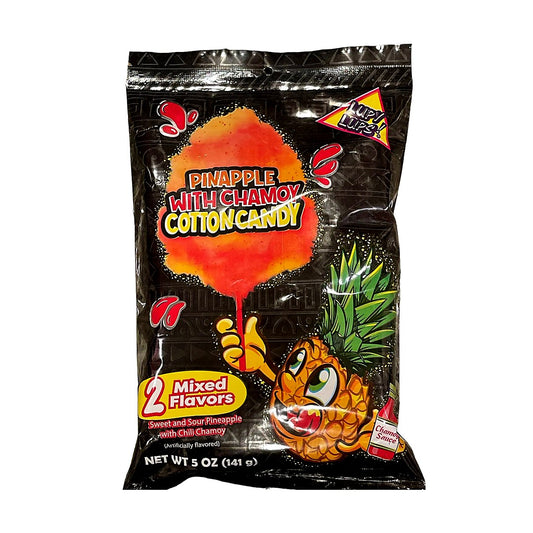 Lupy Lups! Pineapple With Chamoy Cotton Candy - processed