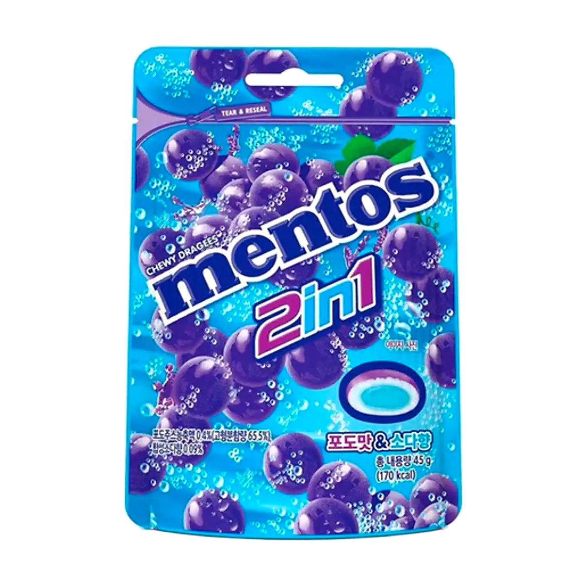 Mentos 2 in 1 Grape & Soda Flavor - processed