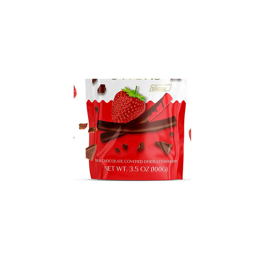 Milk chocolate strawberry sticks - processed