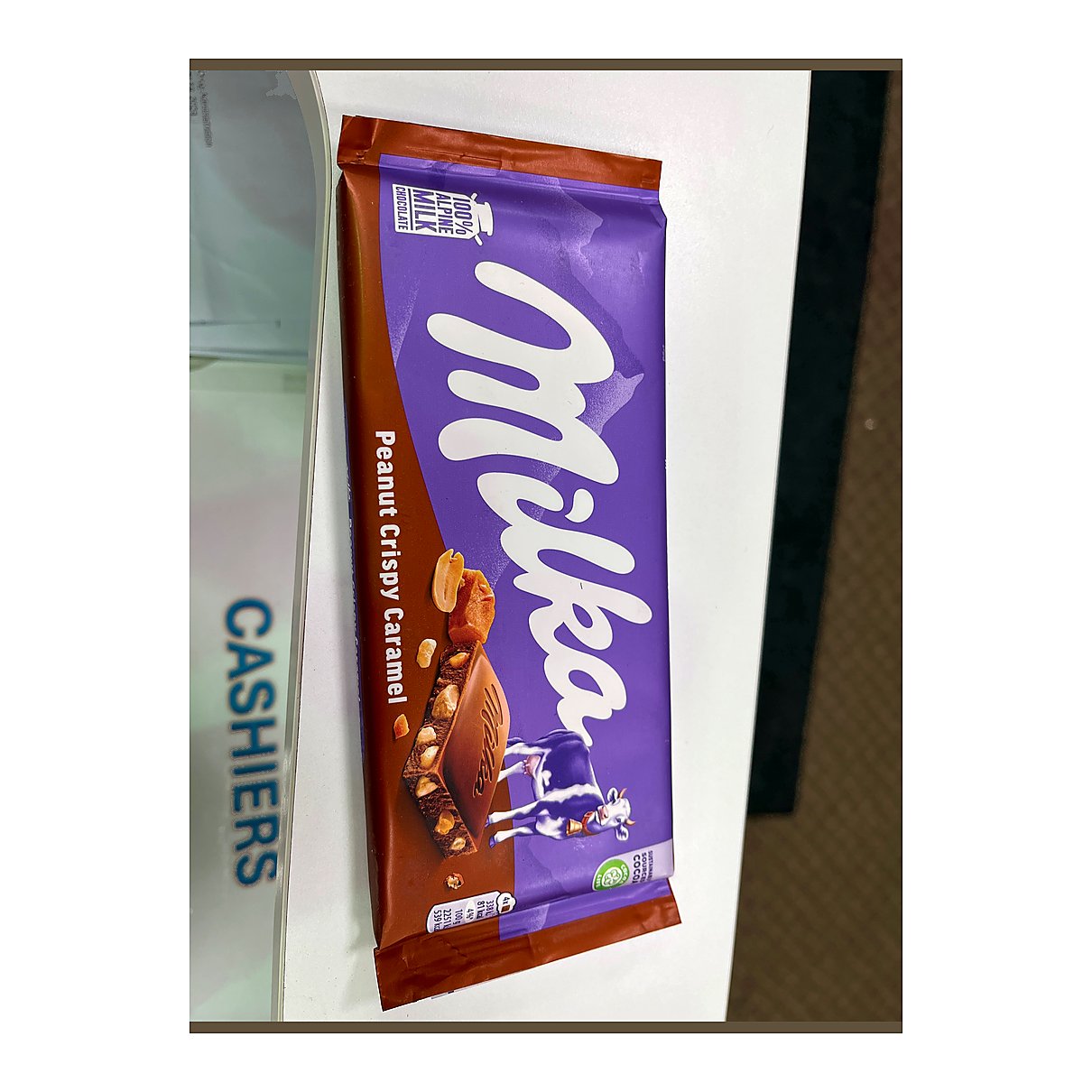 Milka peanut crispy caramel - processed