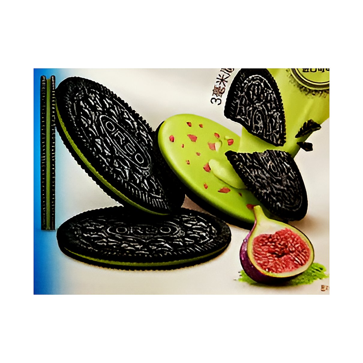 Mondelez Oreo Thins Sandwich Biscuit - Matcha Fig - processed